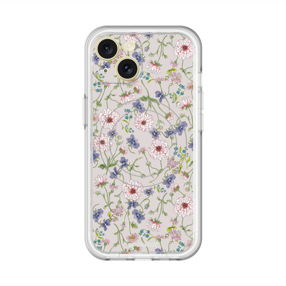 スリムプロテクションプレミアムケース with MagSafe［ 日比谷花壇 - FloralSymphony - ベージュ ］