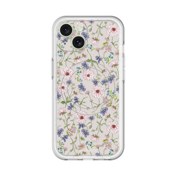 スリムプロテクションプレミアムケース with MagSafe［ 日比谷花壇 - FloralSymphony - ベージュ ］
