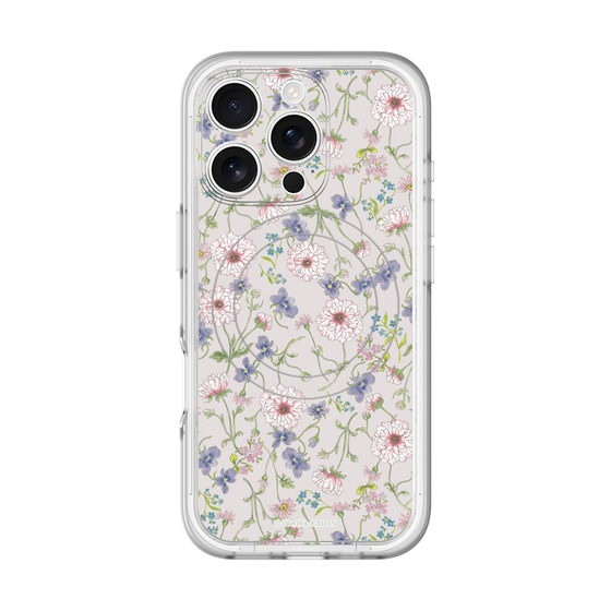 スリムプロテクションプレミアムケース with MagSafe［ 日比谷花壇 - FloralSymphony - ベージュ ］