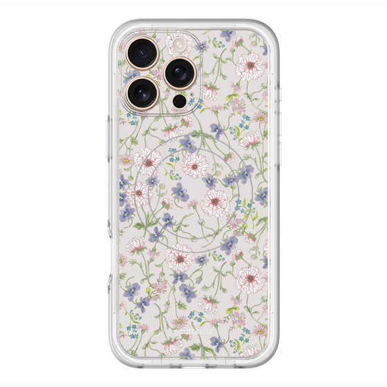 スリムプロテクションプレミアムケース with MagSafe［ 日比谷花壇 - FloralSymphony - ベージュ ］