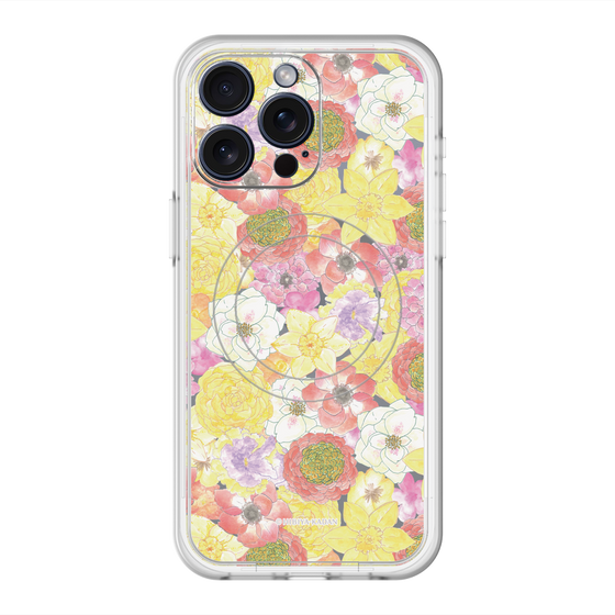 スリムプロテクションプレミアムケース with MagSafe［ 日比谷花壇 - HarmonyinBloom - イエロー ］