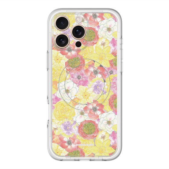スリムプロテクションプレミアムケース with MagSafe［ 日比谷花壇 - HarmonyinBloom - イエロー ］