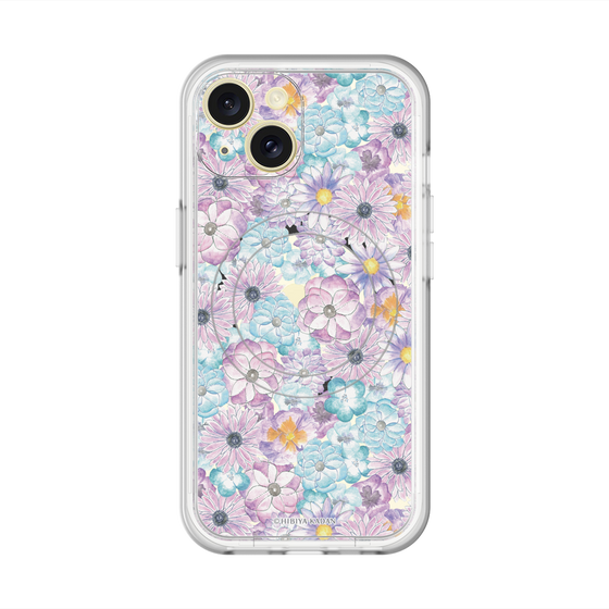 スリムプロテクションプレミアムケース with MagSafe［ 日比谷花壇 - HarmonyinBloom - パープル ］
