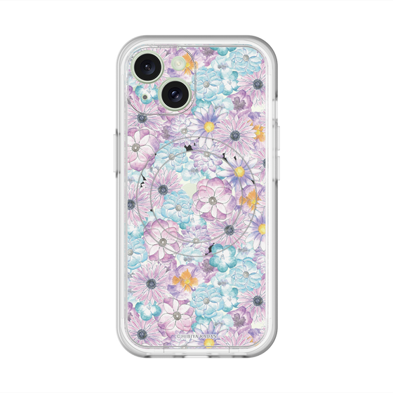 スリムプロテクションプレミアムケース with MagSafe［ 日比谷花壇 - HarmonyinBloom - パープル ］