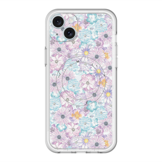 スリムプロテクションプレミアムケース with MagSafe［ 日比谷花壇 - HarmonyinBloom - パープル ］