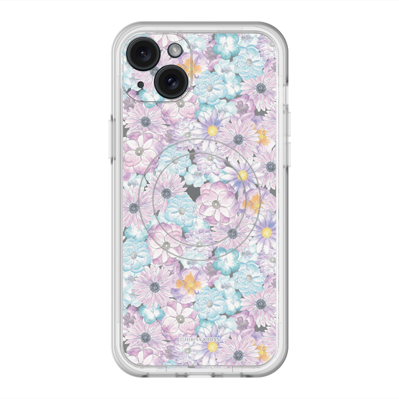 スリムプロテクションプレミアムケース with MagSafe［ 日比谷花壇 - HarmonyinBloom - パープル ］