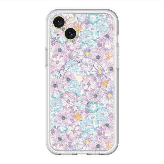 スリムプロテクションプレミアムケース with MagSafe［ 日比谷花壇 - HarmonyinBloom - パープル ］