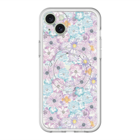 スリムプロテクションプレミアムケース with MagSafe［ 日比谷花壇 - HarmonyinBloom - パープル ］