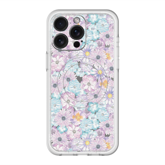 スリムプロテクションプレミアムケース with MagSafe［ 日比谷花壇 - HarmonyinBloom - パープル ］