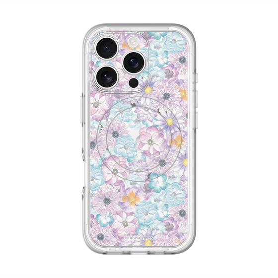スリムプロテクションプレミアムケース with MagSafe［ 日比谷花壇 - HarmonyinBloom - パープル ］
