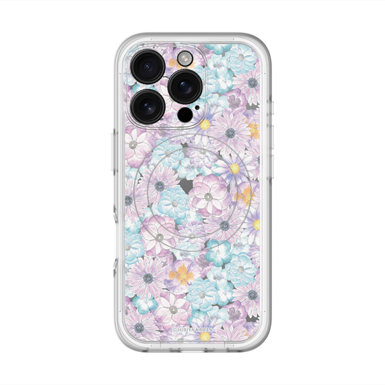 スリムプロテクションプレミアムケース with MagSafe［ 日比谷花壇 - HarmonyinBloom - パープル ］