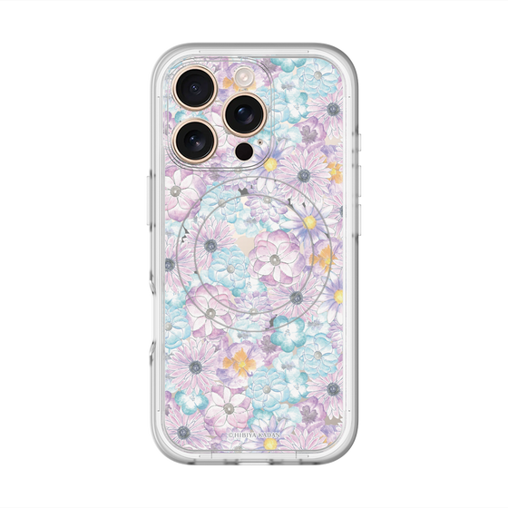 スリムプロテクションプレミアムケース with MagSafe［ 日比谷花壇 - HarmonyinBloom - パープル ］