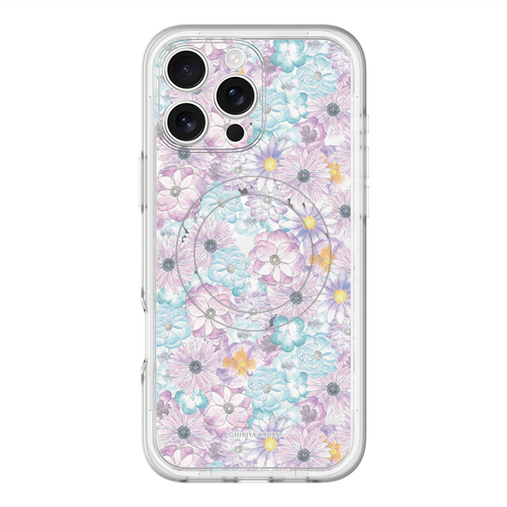 スリムプロテクションプレミアムケース with MagSafe［ 日比谷花壇 - HarmonyinBloom - パープル ］