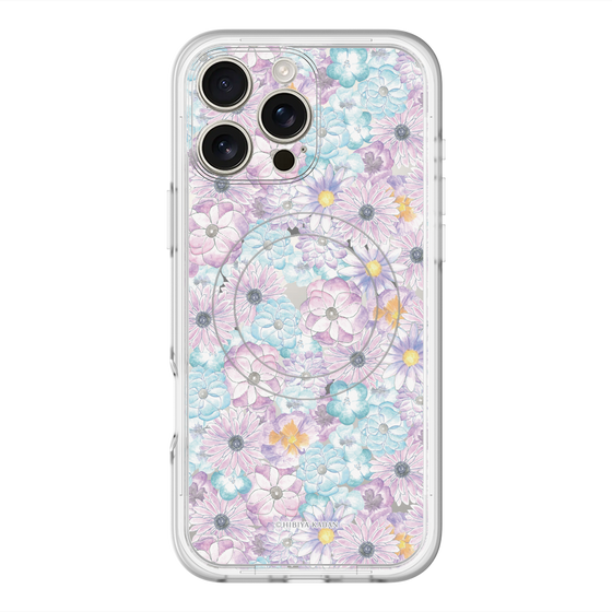 スリムプロテクションプレミアムケース with MagSafe［ 日比谷花壇 - HarmonyinBloom - パープル ］
