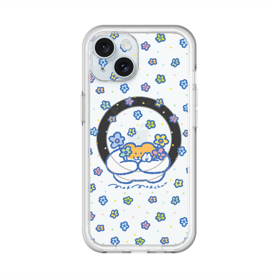 スリムプロテクションプレミアムケース with MagSafe［ もくもくちゃん - フラワー ］