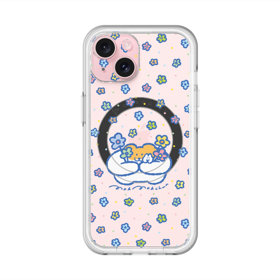 スリムプロテクションプレミアムケース with MagSafe［ もくもくちゃん - フラワー ］