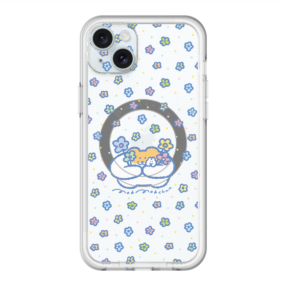 スリムプロテクションプレミアムケース with MagSafe［ もくもくちゃん - フラワー ］