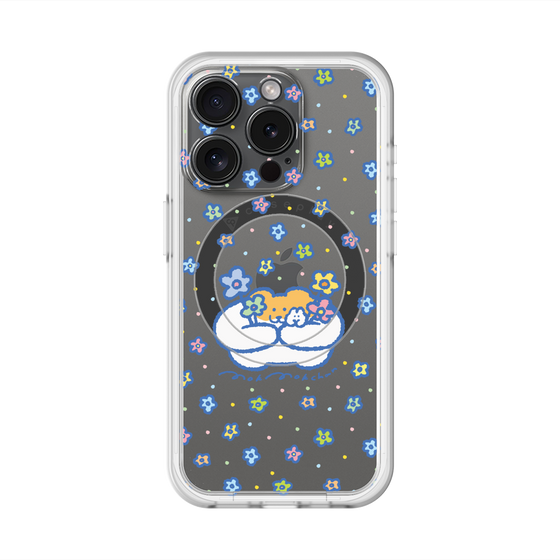 スリムプロテクションプレミアムケース with MagSafe［ もくもくちゃん - フラワー ］
