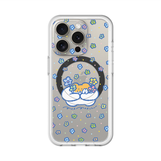 スリムプロテクションプレミアムケース with MagSafe［ もくもくちゃん - フラワー ］