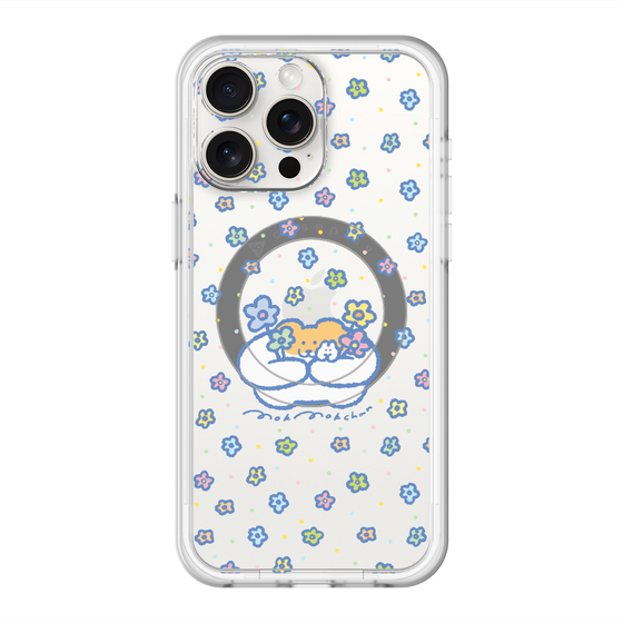 スリムプロテクションプレミアムケース with MagSafe［ もくもくちゃん - フラワー ］