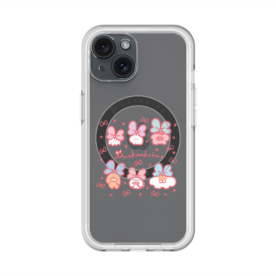 スリムプロテクションプレミアムケース with MagSafe［ もくもくちゃん - リボン ］