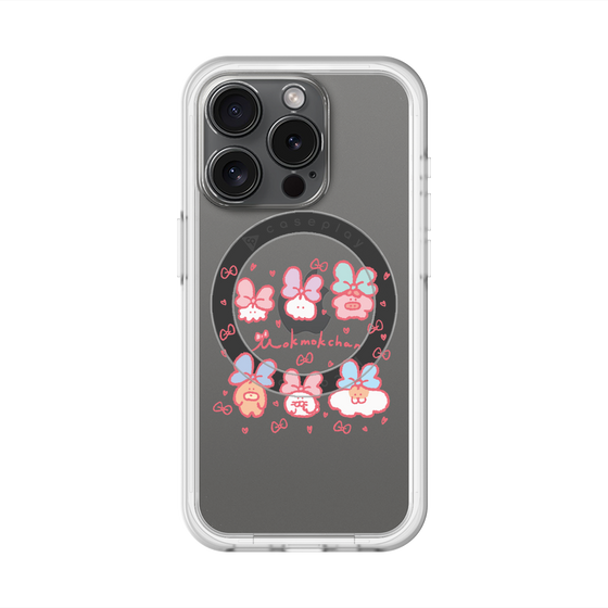 スリムプロテクションプレミアムケース with MagSafe［ もくもくちゃん - リボン ］