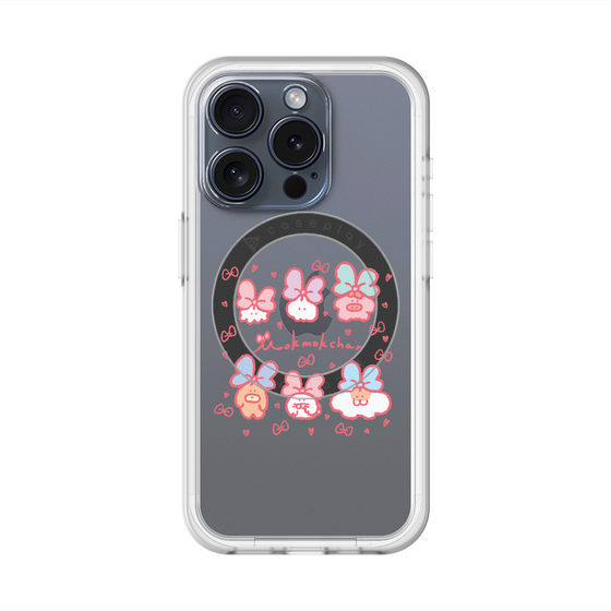 スリムプロテクションプレミアムケース with MagSafe［ もくもくちゃん - リボン ］