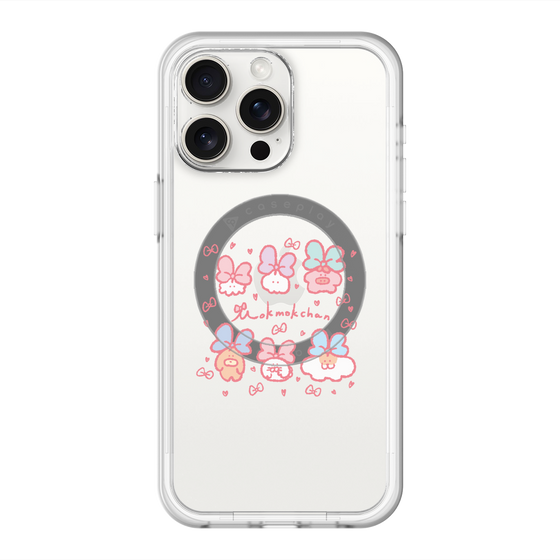 スリムプロテクションプレミアムケース with MagSafe［ もくもくちゃん - リボン ］