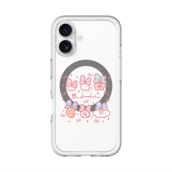 スリムプロテクションプレミアムケース with MagSafe［ もくもくちゃん - リボン ］