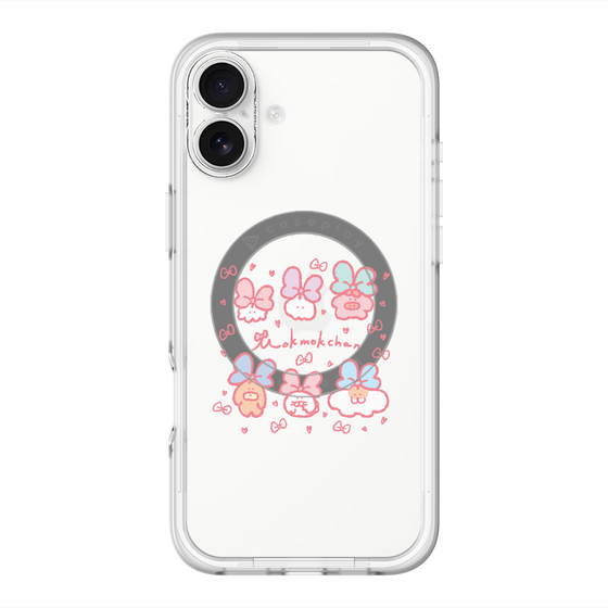 スリムプロテクションプレミアムケース with MagSafe［ もくもくちゃん - リボン ］