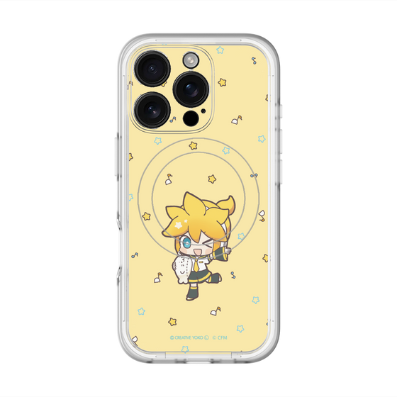 スリムプロテクションプレミアムケース with MagSafe［ しろたん×初音ミク - 鏡音レン - しろたんと一緒 ］