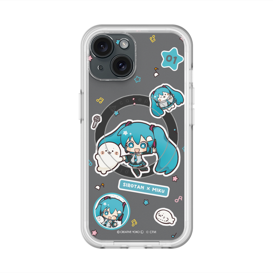 スリムプロテクションプレミアムケース with MagSafe［ しろたん×初音ミク - ステッカー ］