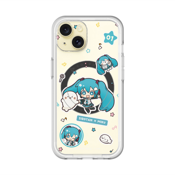 スリムプロテクションプレミアムケース with MagSafe［ しろたん×初音ミク - ステッカー ］