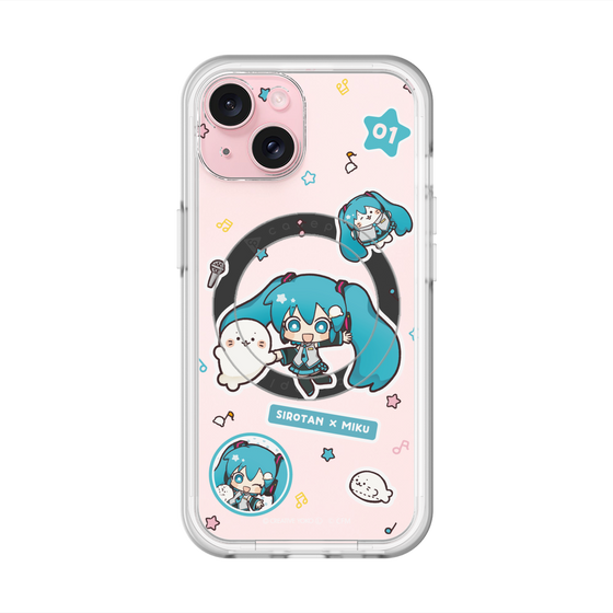 スリムプロテクションプレミアムケース with MagSafe［ しろたん×初音ミク - ステッカー ］