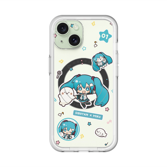 スリムプロテクションプレミアムケース with MagSafe［ しろたん×初音ミク - ステッカー ］