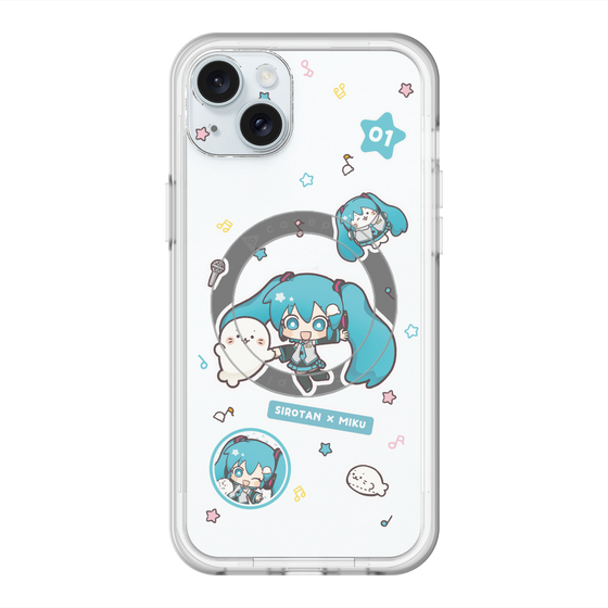スリムプロテクションプレミアムケース with MagSafe［ しろたん×初音ミク - ステッカー ］