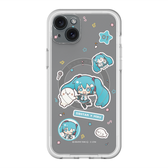 スリムプロテクションプレミアムケース with MagSafe［ しろたん×初音ミク - ステッカー ］