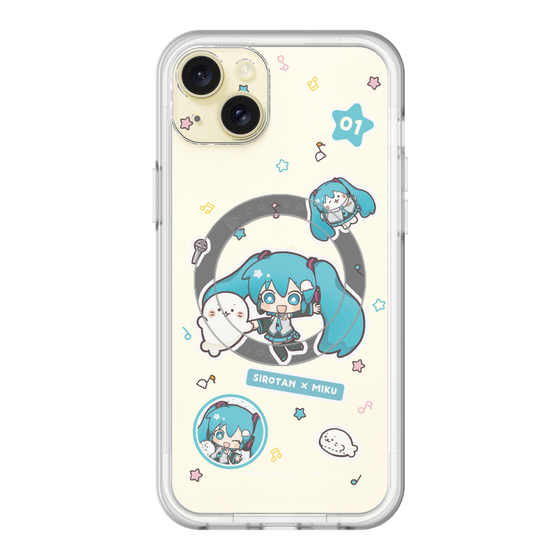 スリムプロテクションプレミアムケース with MagSafe［ しろたん×初音ミク - ステッカー ］