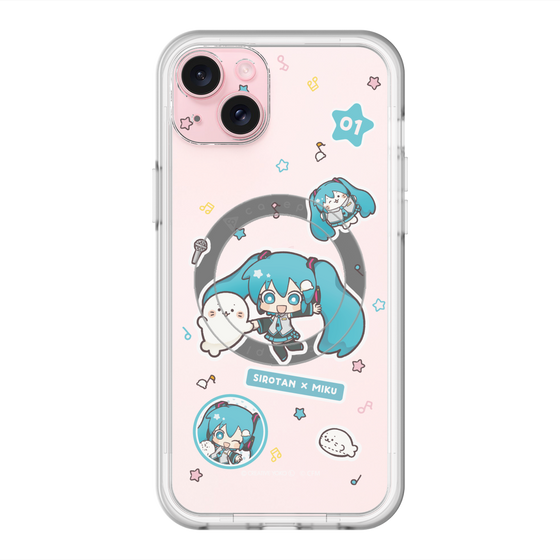 スリムプロテクションプレミアムケース with MagSafe［ しろたん×初音ミク - ステッカー ］