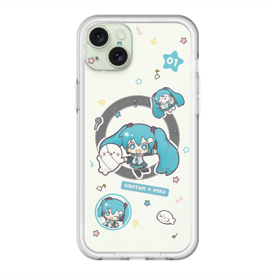 スリムプロテクションプレミアムケース with MagSafe［ しろたん×初音ミク - ステッカー ］