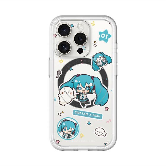 スリムプロテクションプレミアムケース with MagSafe［ しろたん×初音ミク - ステッカー ］