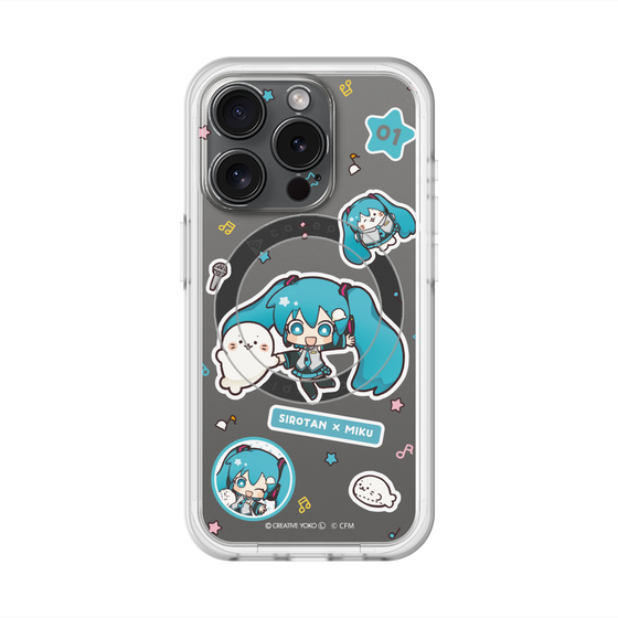 スリムプロテクションプレミアムケース with MagSafe［ しろたん×初音ミク - ステッカー ］