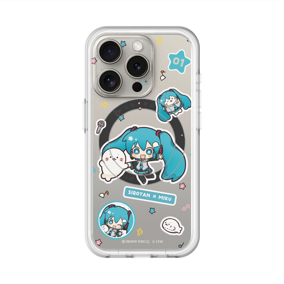 スリムプロテクションプレミアムケース with MagSafe［ しろたん×初音ミク - ステッカー ］