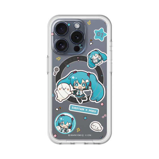 スリムプロテクションプレミアムケース with MagSafe［ しろたん×初音ミク - ステッカー ］