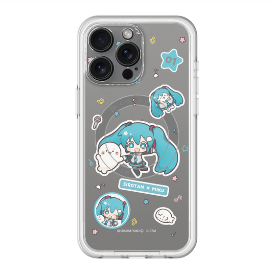 スリムプロテクションプレミアムケース with MagSafe［ しろたん×初音ミク - ステッカー ］