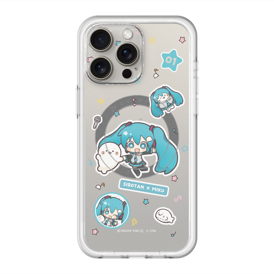 スリムプロテクションプレミアムケース with MagSafe［ しろたん×初音ミク - ステッカー ］