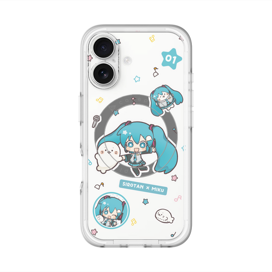 スリムプロテクションプレミアムケース with MagSafe［ しろたん×初音ミク - ステッカー ］