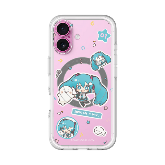 スリムプロテクションプレミアムケース with MagSafe［ しろたん×初音ミク - ステッカー ］