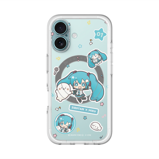 スリムプロテクションプレミアムケース with MagSafe［ しろたん×初音ミク - ステッカー ］