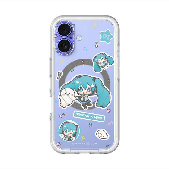 スリムプロテクションプレミアムケース with MagSafe［ しろたん×初音ミク - ステッカー ］